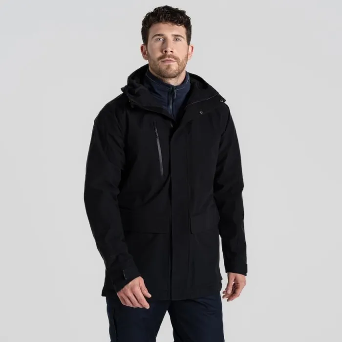 MensWomens Waterproof Jackets Craghoppers Expert Kiwi Pro Stretch Long Jacket Black MensWomens Waterproof Jackets Craghoppers Expert Kiwi Pro Stretch Long Jacket Black