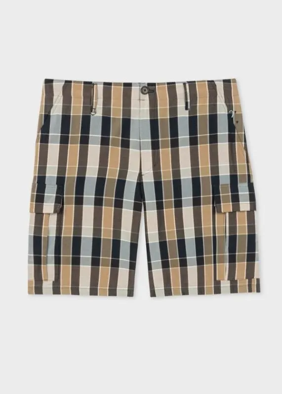 Mens WoolBlend Check Cargo Shorts Paul Smith Shorts