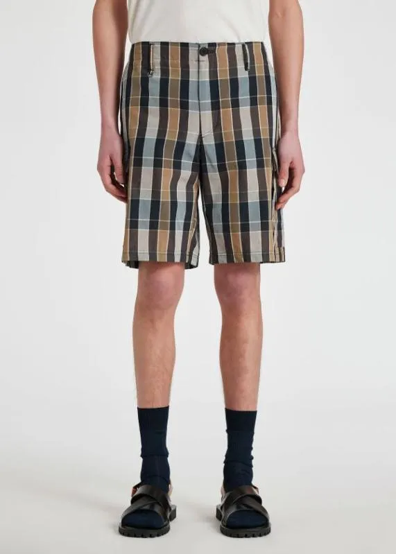 Mens WoolBlend Check Cargo Shorts Paul Smith Shorts