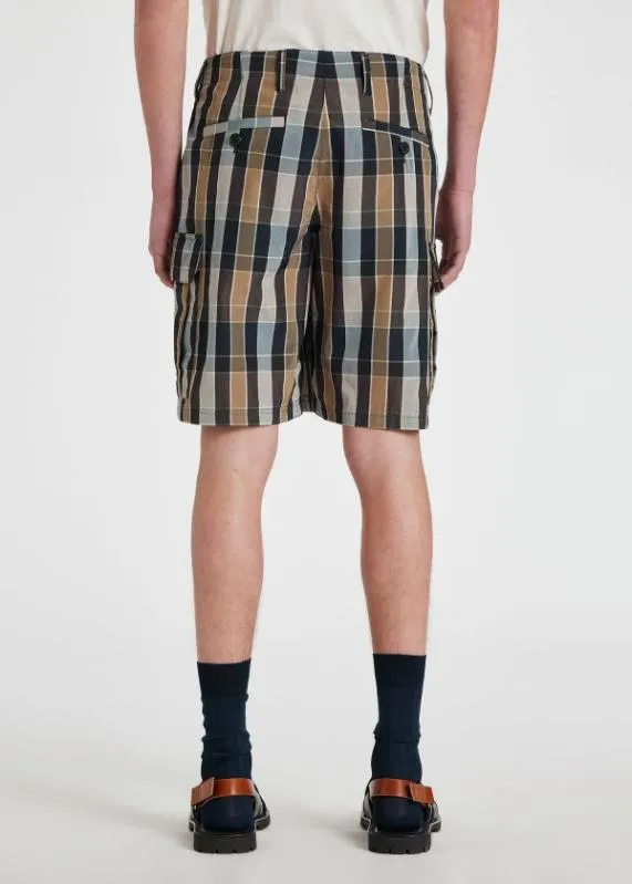 Mens WoolBlend Check Cargo Shorts Paul Smith Shorts