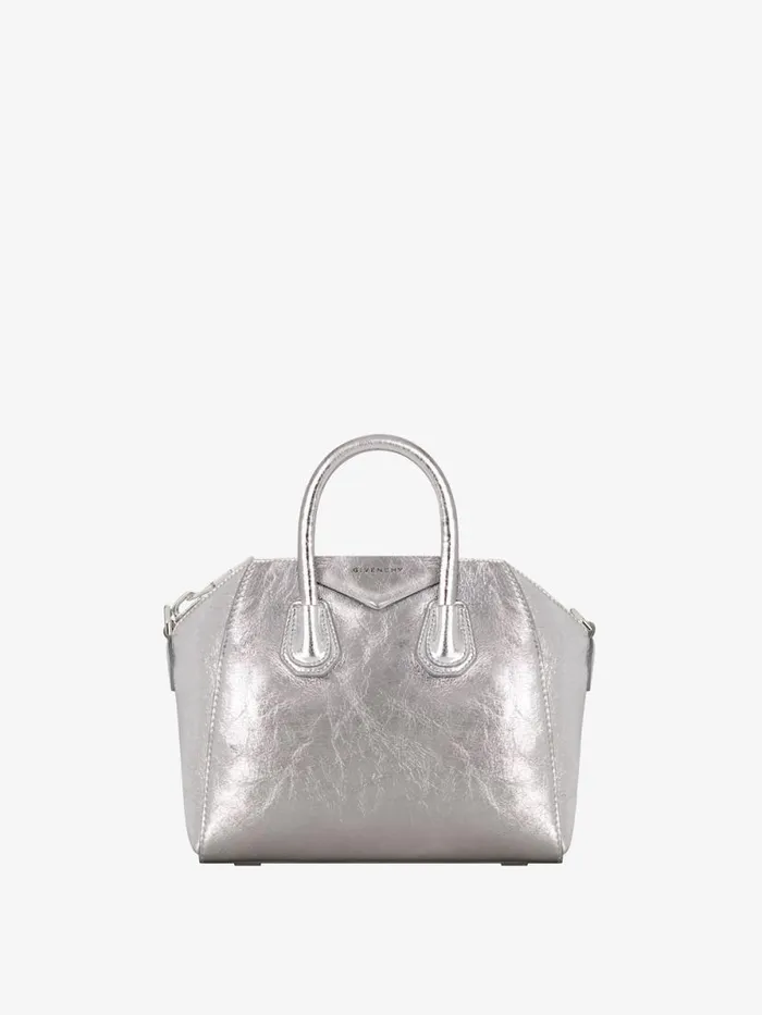 Mini Antigona Bag In Laminated Leather Light Silvery Women Givenchy Crossbody Bags Mini Antigona Bag In Laminated Leather Light Silvery Women Givenchy Crossbody Bags