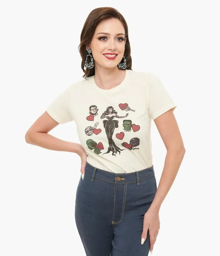 Mischief Made Ivory Ghoul039s Best Friend Graphic Tee ClothingPlus Unique Vintage Graphic Tees