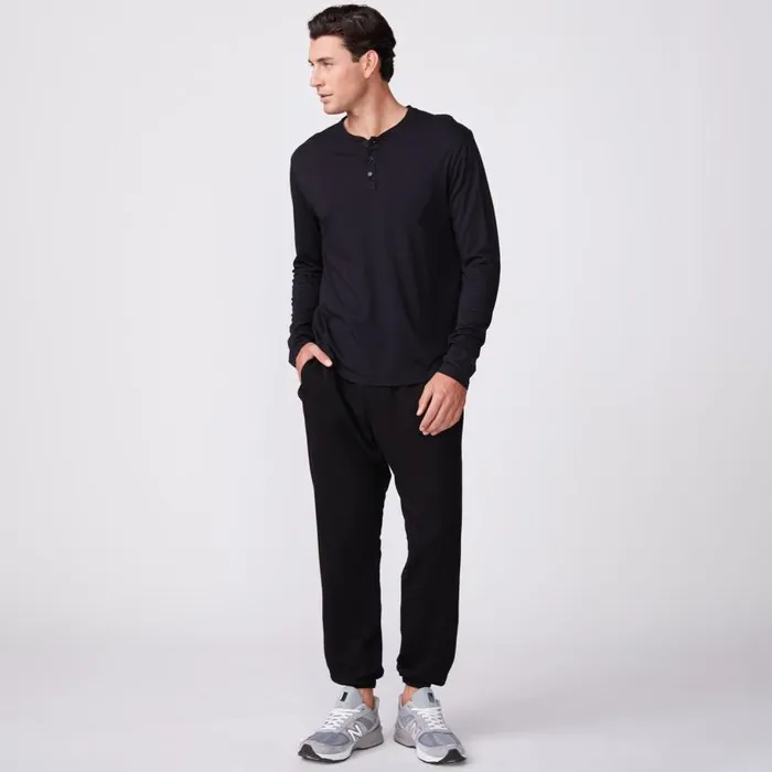 MONROW Men039s Long Sleeve Henley 8211 Men