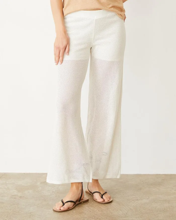 MONROW Pants Cotton Mesh Wide Leg Pant 8211 Women