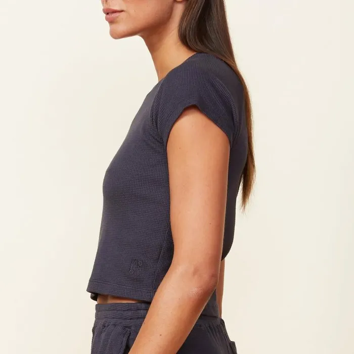 MONROW Tees Baby Thermal Fitted Cap Sleeve Tee 8211 Women