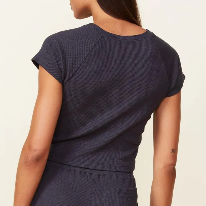 MONROW Tees Baby Thermal Fitted Cap Sleeve Tee 8211 Women