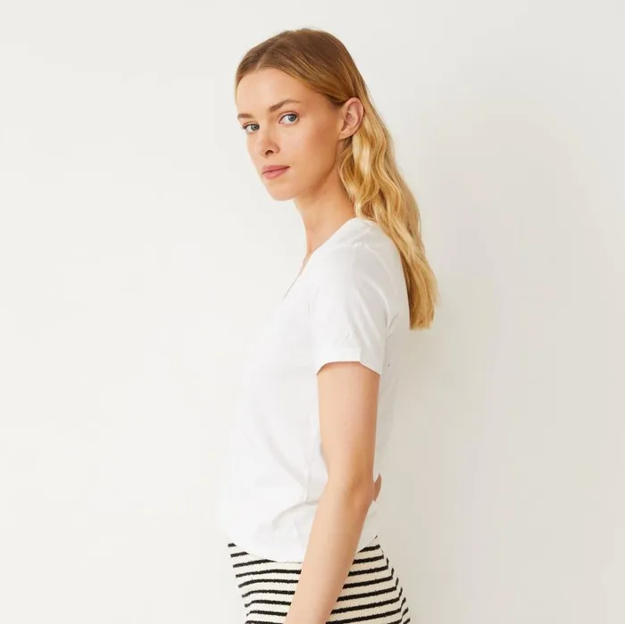 MONROW Tees Basic V Neck Tee 8211 Women