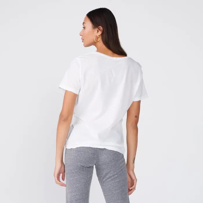 MONROW Tees Superfine Jersey Oversized Crew Neck Tee 8211 White 8211 Women