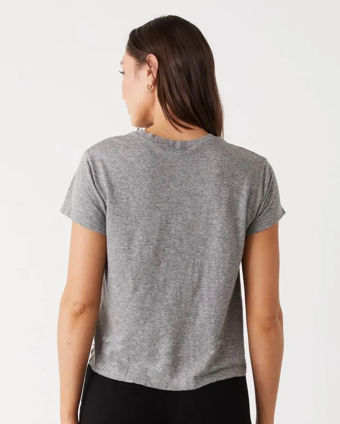 MONROW Tees Textured TriBlend Basic Crew Neck Tee 8211 Women