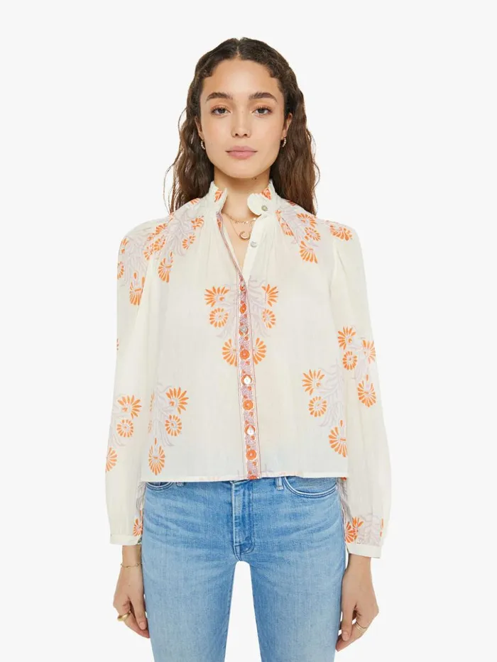 Mother Denim Ana Shirt Papaya Aster 8211 Women