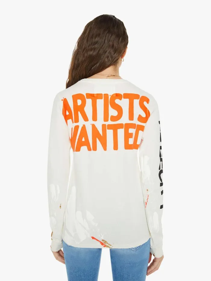Mother Denim Artistswanted Paint Supervintage Longsleeve T Supervintage White 8211 Women