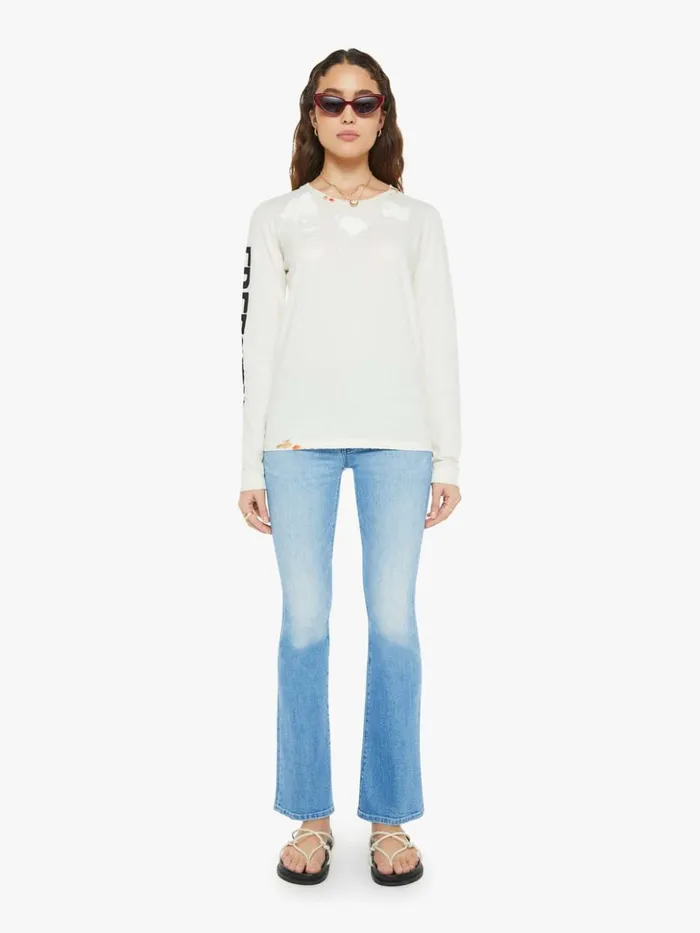 Mother Denim Artistswanted Paint Supervintage Longsleeve T Supervintage White 8211 Women