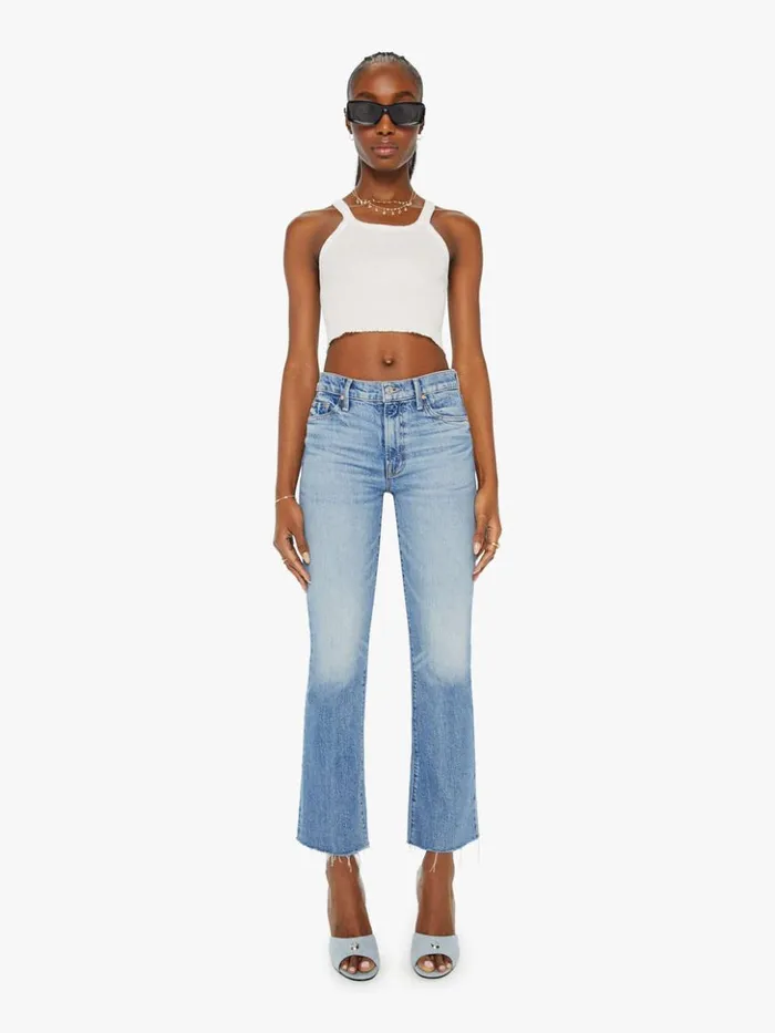 Mother Denim Bootcut The Outsider Flood Fray Wash Are We There Yet 8211 Women