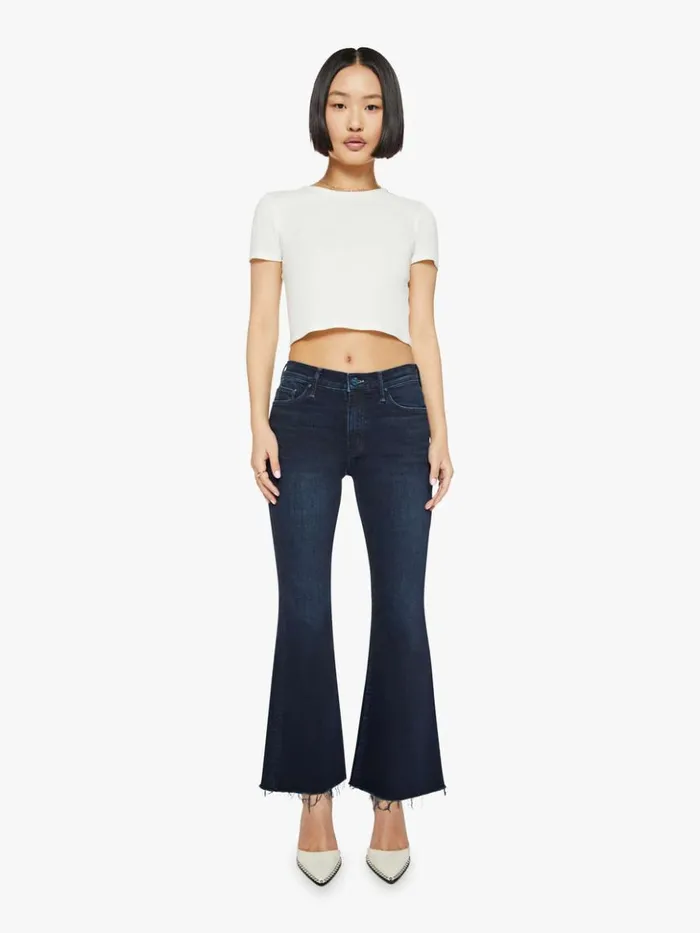 Mother Denim Flare Petites The Lil039 Weekender Fray Wash Chip On My Shoulder 8211 Women