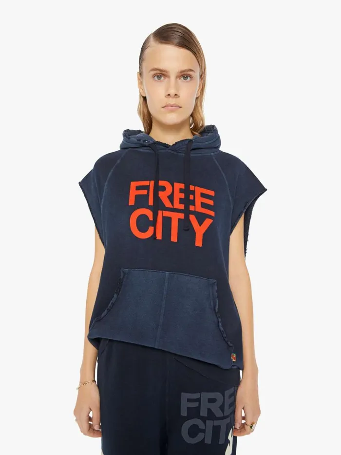 Mother Denim Lnl Wordy Superyumm Cutoff Hoodie Squidsink 8211 Women