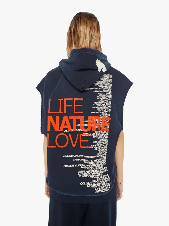 Mother Denim Lnl Wordy Superyumm Cutoff Hoodie Squidsink 8211 Women