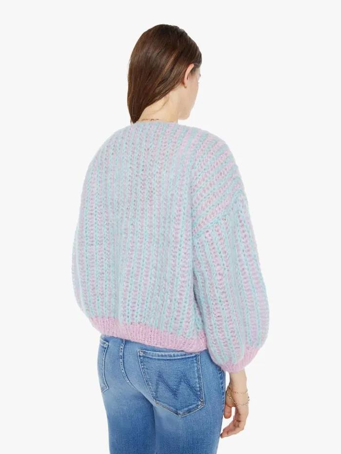 Mother Denim Mohair Brioche Bomber Cardigan RoseMint Rose 8211 Mint 8211 Women