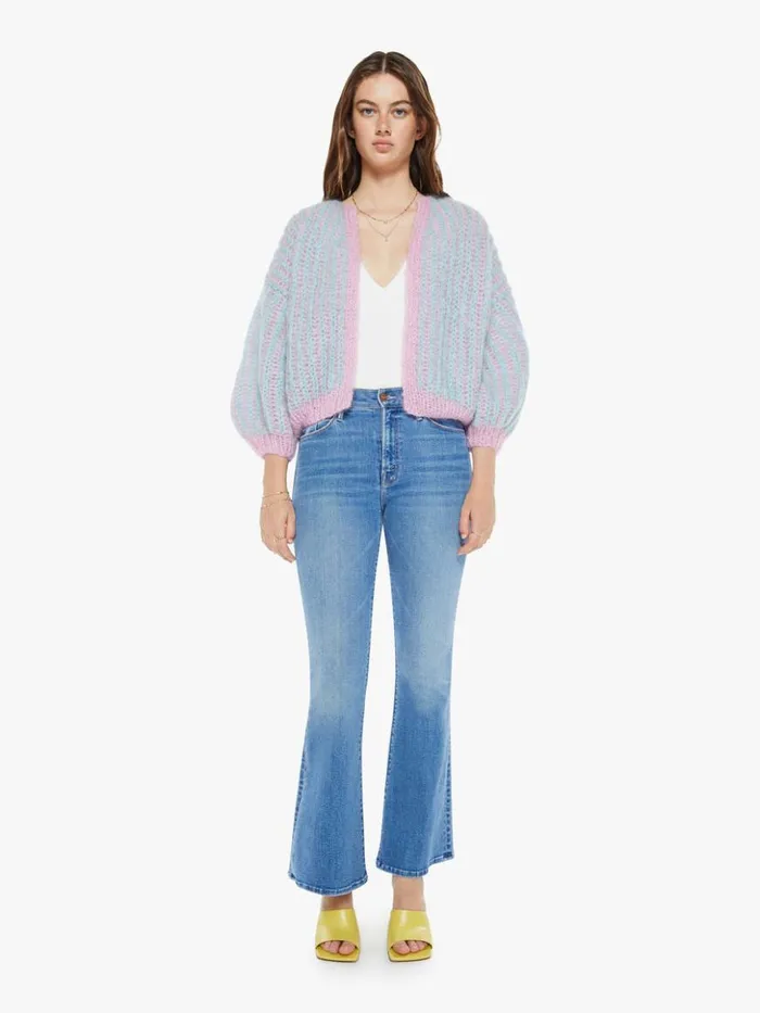 Mother Denim Mohair Brioche Bomber Cardigan RoseMint Rose 8211 Mint 8211 Women