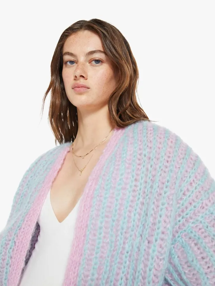 Mother Denim Mohair Brioche Bomber Cardigan RoseMint Rose 8211 Mint 8211 Women
