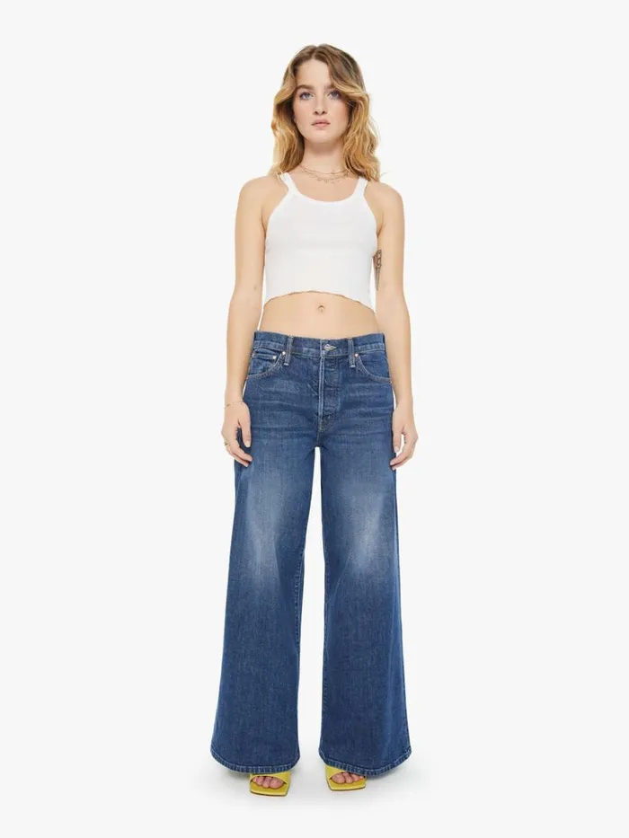 Mother Denim Petites Petites The Lil039 Ditcher Roller Sneak Wash Cannonball 8211 Women