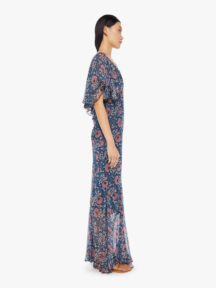 Mother Denim Ramya Dress Vintage Flowers Indigo 8211 Women