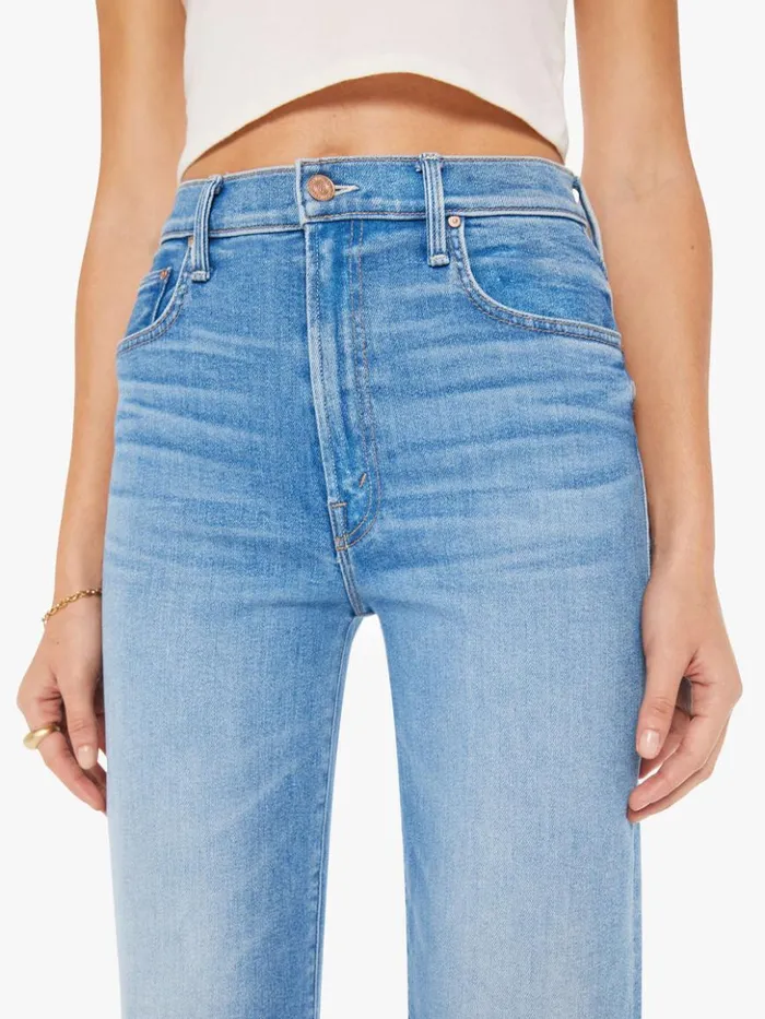 Mother Denim Wide Leg The Rambler Zip Flood Wash Out Of The Blue 8211 Women