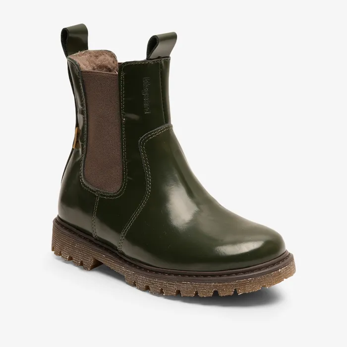 neel tex green polido Green KIDS Boots bisgaardshoes