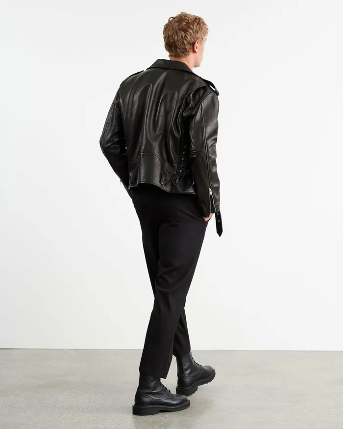 Nili Lotan ALEX LEATHER JACKET Black Men Jackets and Coats