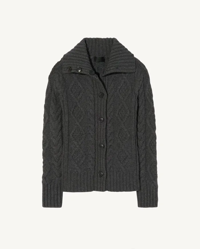 Nili Lotan ALLEGRA CARDIGAN Dark Grey Melange Women Knits and Sweaters