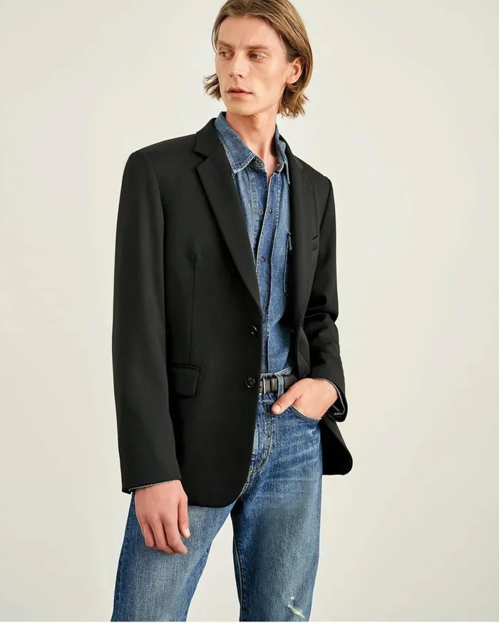 Nili Lotan DANIEL BLAZER Black Men Jackets and Coats