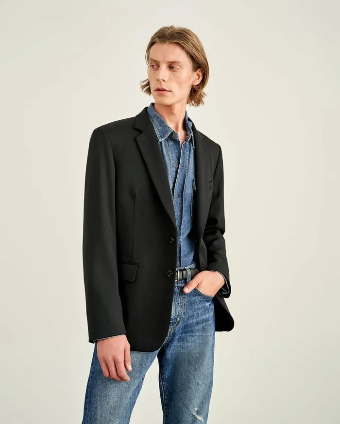 Nili Lotan DANIEL BLAZER Black Men Jackets and Coats