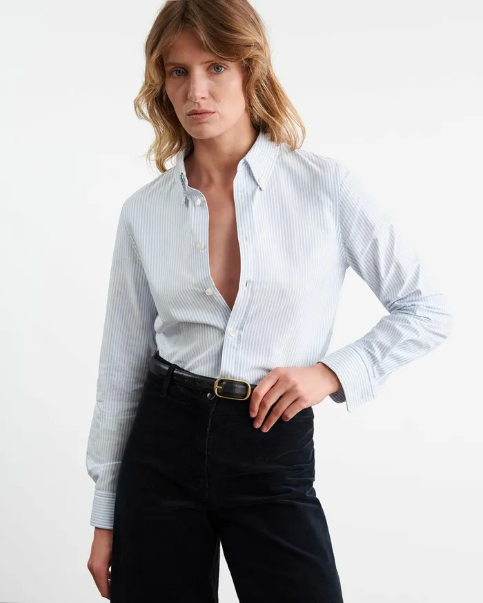 Nili Lotan DYLLAN SHIRT Light Blue Stripe Women Tops