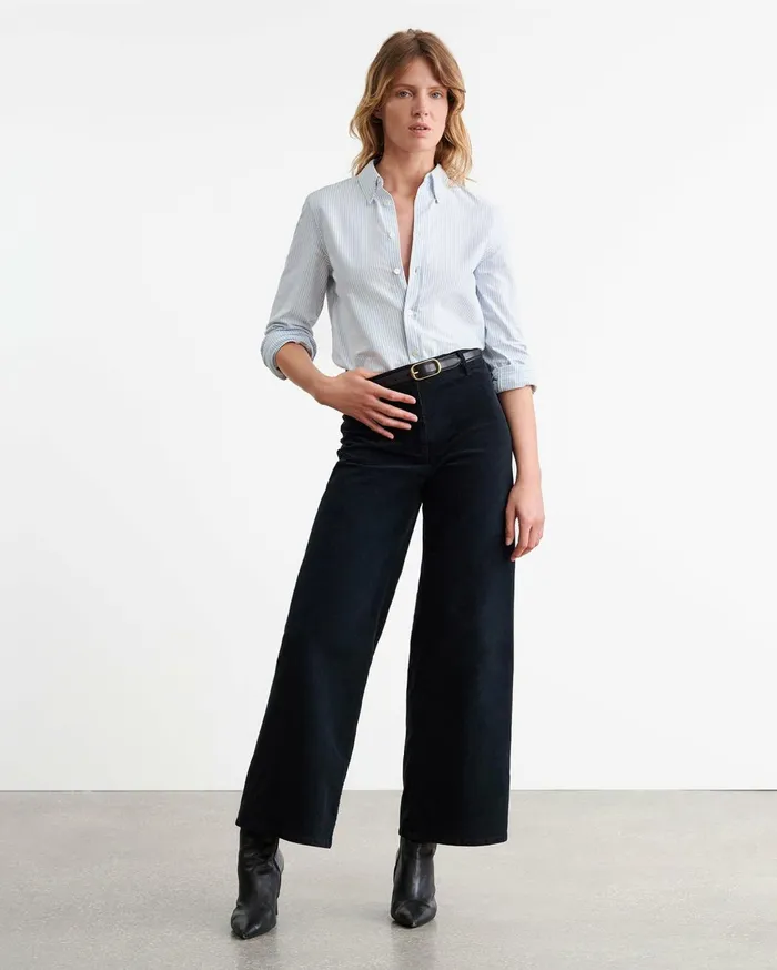 Nili Lotan DYLLAN SHIRT Light Blue Stripe Women Tops