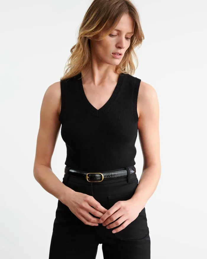 Nili Lotan FEBRUARY CASHMERE TANK Ivory Women Tops