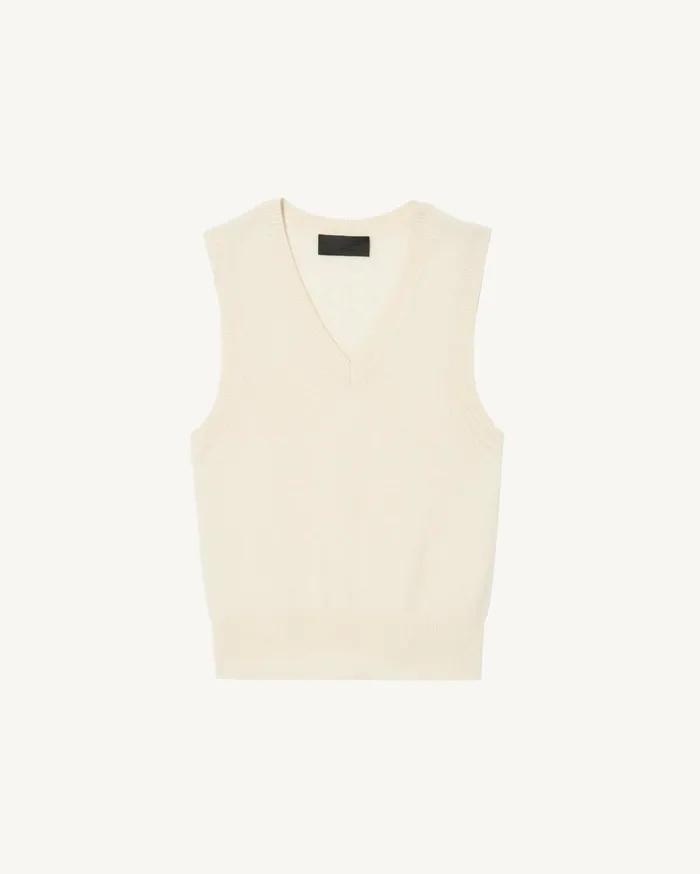 Nili Lotan FEBRUARY CASHMERE TANK Ivory Women Tops