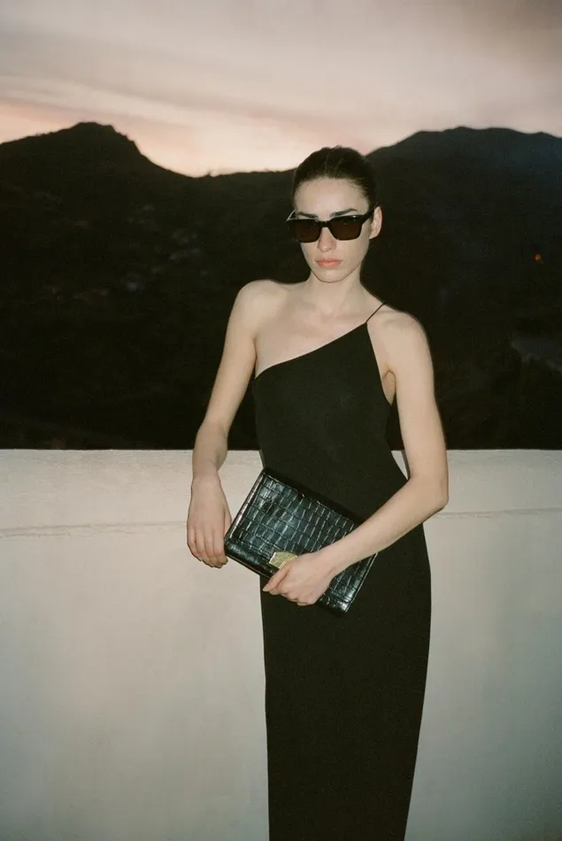 Nili Lotan LE AGNES CLUTCH Black And Gold Women Handbags