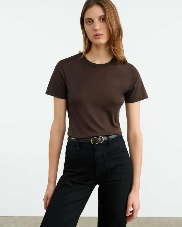 Nili Lotan MARIELA TEE Cocoa Women Tops