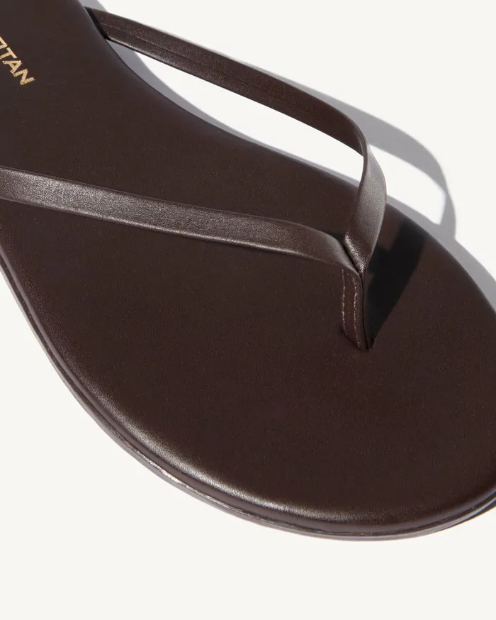 Nili Lotan NL X TKEES LEATHER FLIP FLOP Black Women Belts and Accessories