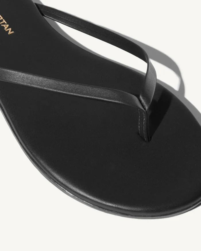 Nili Lotan NL X TKEES LEATHER FLIP FLOP Black Women Belts and Accessories