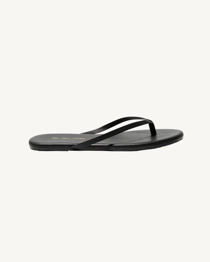 Nili Lotan NL X TKEES LEATHER FLIP FLOP Black Women Belts and Accessories