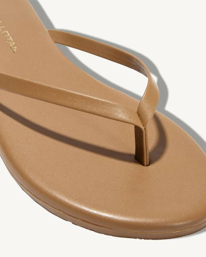 Nili Lotan NL X TKEES LEATHER FLIP FLOP Black Women Belts and Accessories