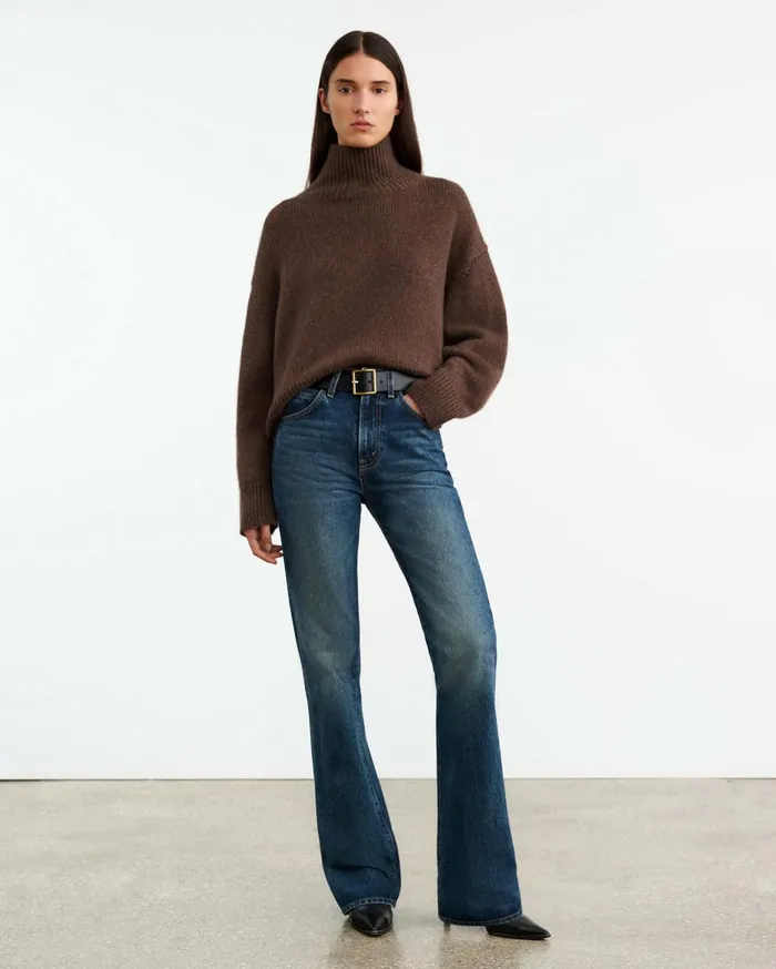 Nili Lotan TABITHA CASHMERE SWEATER Redwood Melange Women Knits and Sweaters