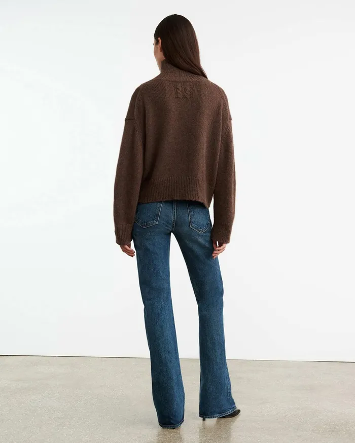 Nili Lotan TABITHA CASHMERE SWEATER Redwood Melange Women Knits and Sweaters