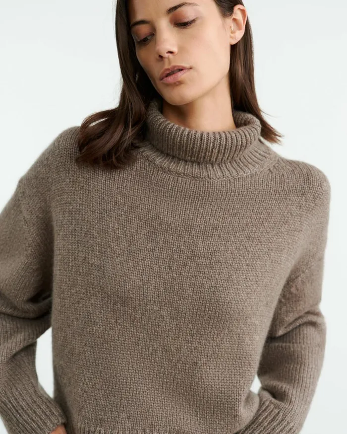 Nili Lotan TABITHA CASHMERE SWEATER Redwood Melange Women Knits and Sweaters