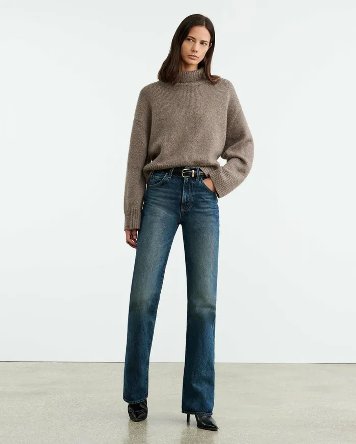 Nili Lotan TABITHA CASHMERE SWEATER Redwood Melange Women Knits and Sweaters