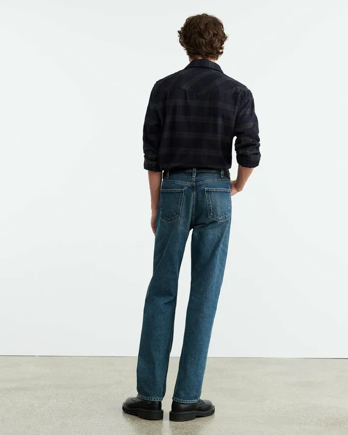 Nili Lotan TRAVIS SHIRT Greenmidnight Plaid Men Shirts