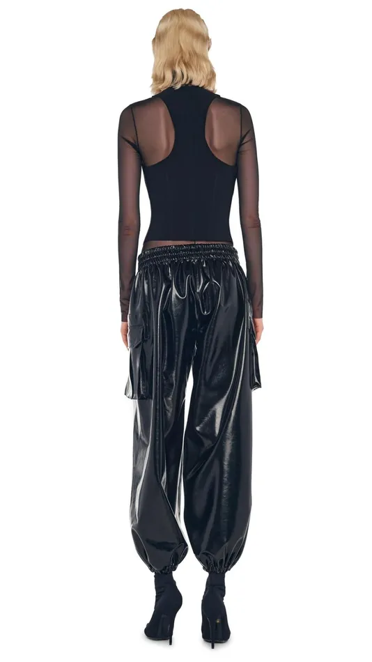 Norma Kamali Bottoms OVERSIZED BF CARGO SWEATPANT Black 8211 Clothing