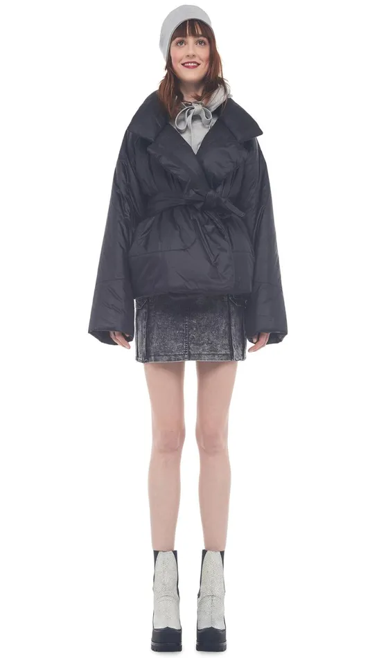 Norma Kamali Coats SLEEPING BAG JACKET Black 8211 Clothing