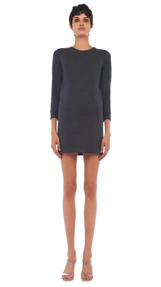 Norma Kamali Dresses 34 SLEEVE TAILORED MINI DRESS Dark Heather Grey 8211 Clothing Norma Kamali Dresses 34 SLEEVE TAILORED MINI DRESS Dark Heather Grey 8211 Clothing