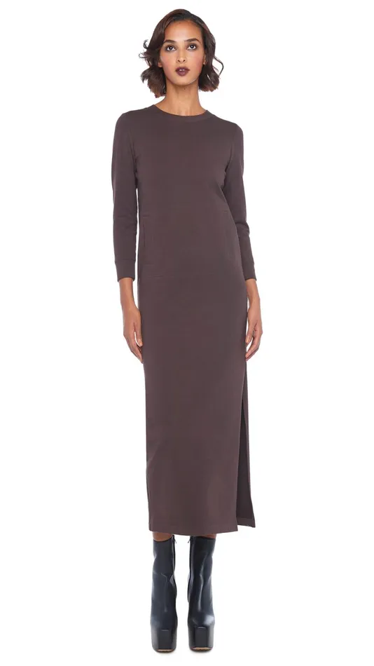 Norma Kamali Dresses 34 SLEEVE TAILORED TERRY GOWN Chocolate 8211 Clothing